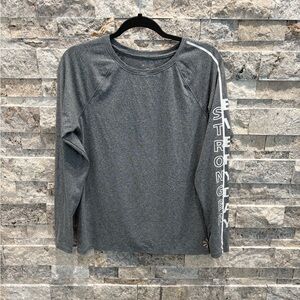 Gray Long Sleeve‎ Shirt with White Text,size M